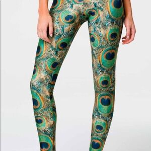 NZIE LONG LEGGING  WOMEN’S XS PEACOCK GREEN WITH LOW RISE WAISTBAND